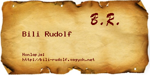Bili Rudolf névjegykártya